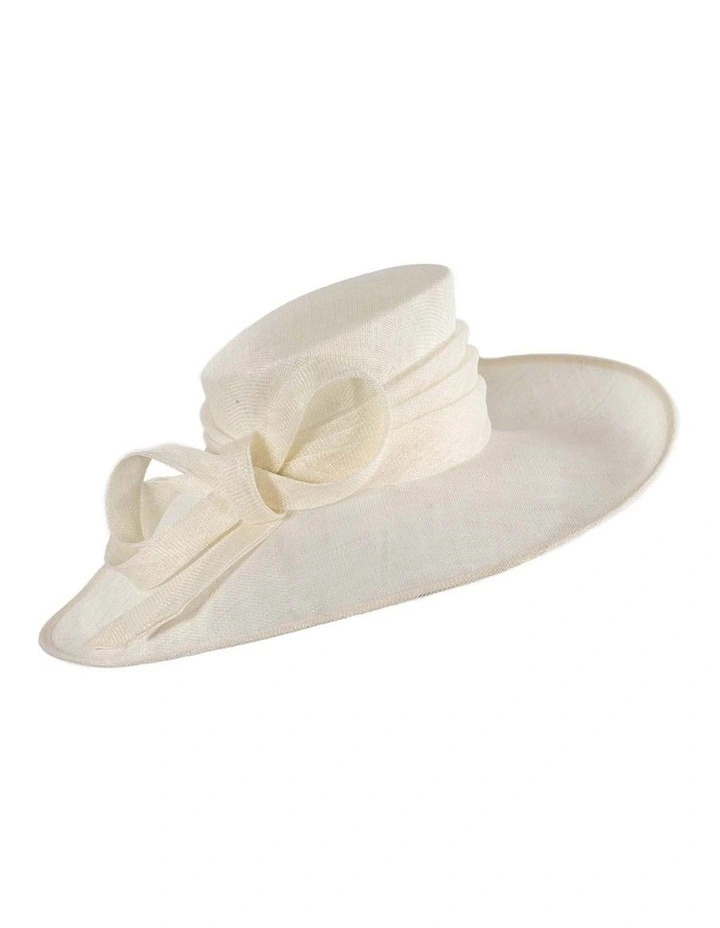 Max Alexander wide brim cream sinamay racing hat MA900C image 2