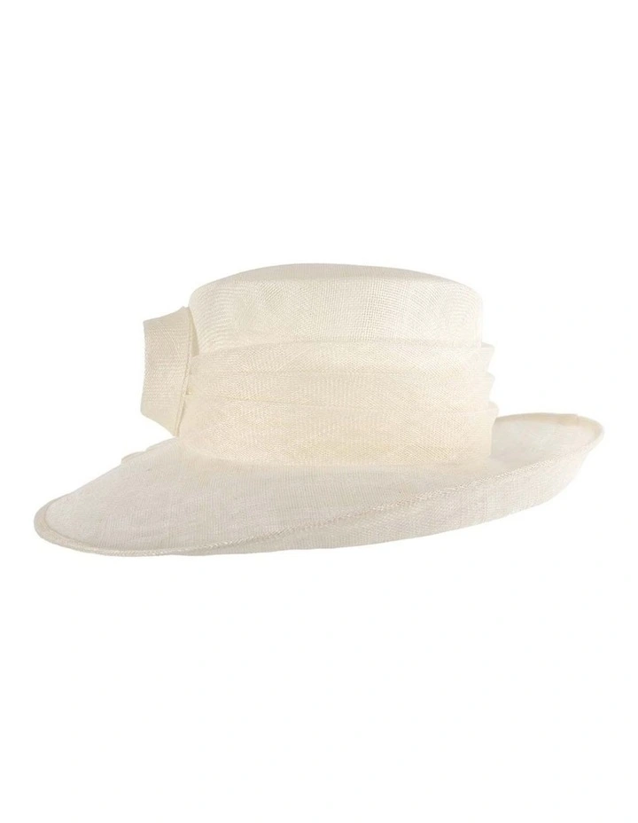 Max Alexander wide brim cream sinamay racing hat MA900C image 3
