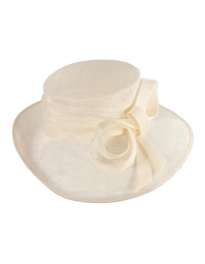 Max Alexander wide brim cream sinamay racing hat MA900C image 4