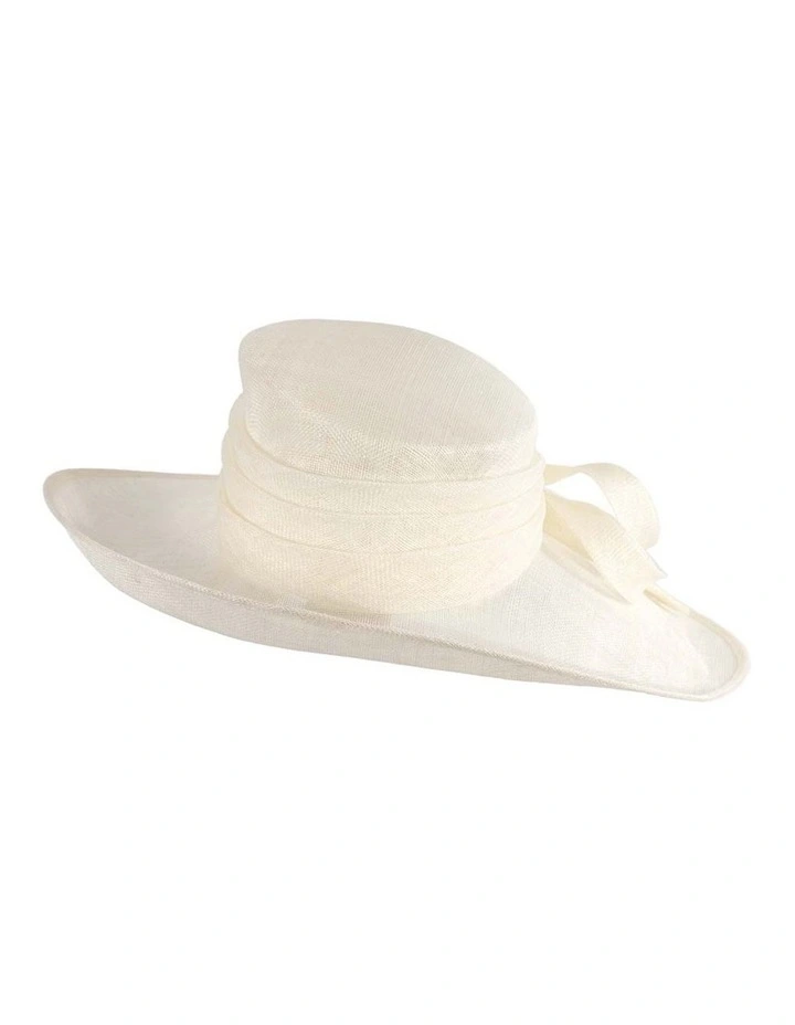 Max Alexander wide brim cream sinamay racing hat MA900C image 6