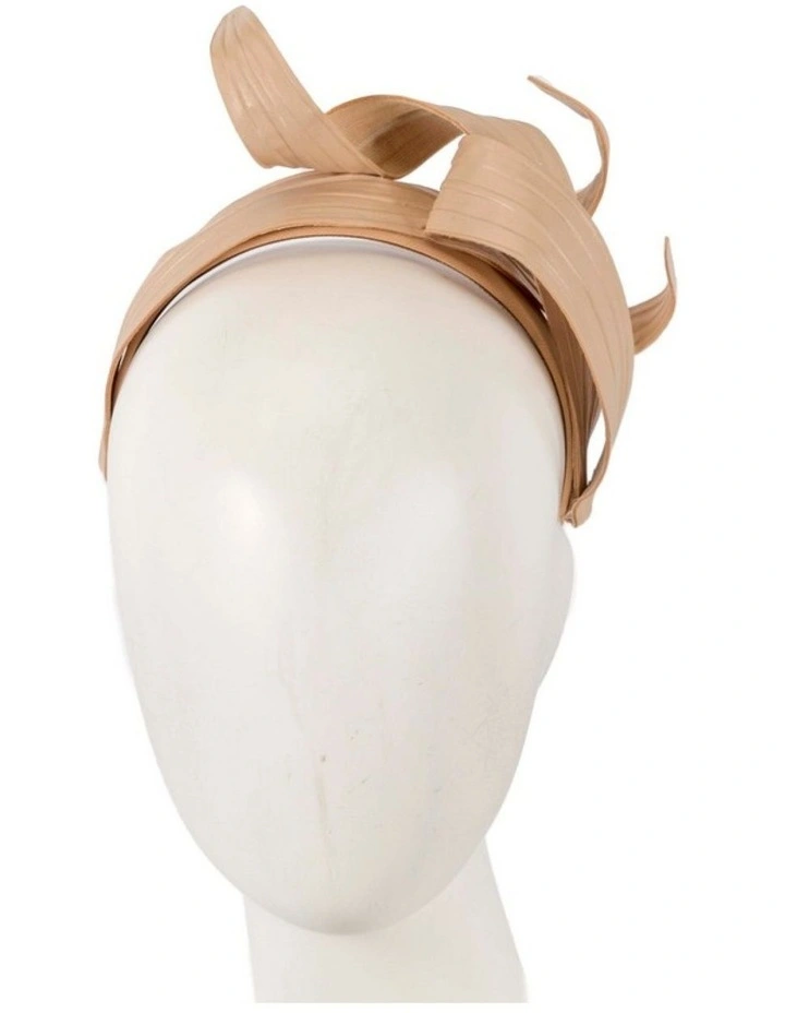 Max Alexander nude sculptured leaves fascinator MA886NU image 1
