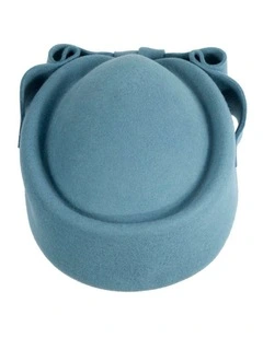 Classic Racing Style J460BG Felt Pillbox Hat in Blue-Grey