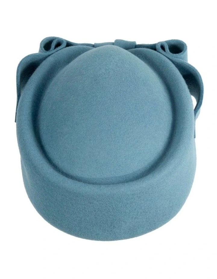 Classic Racing Style J460BG Felt Pillbox Hat in Blue-Grey image 1