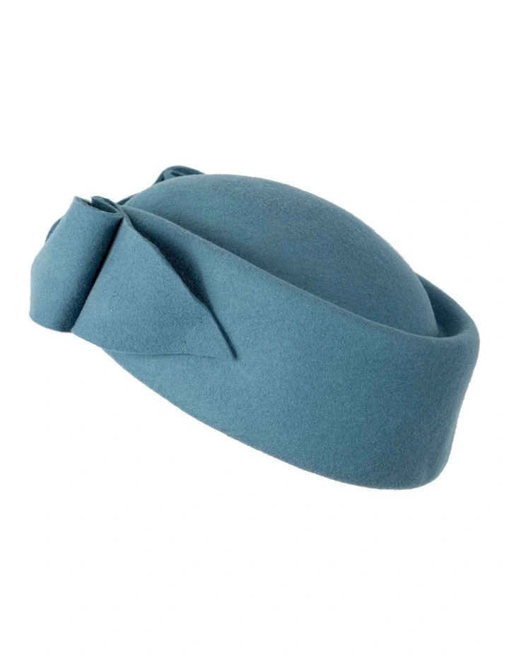 Classic Racing Style J460BG Felt Pillbox Hat in Blue-Grey image 4
