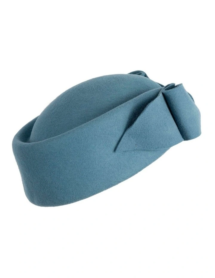 Classic Racing Style J460BG Felt Pillbox Hat in Blue-Grey image 5