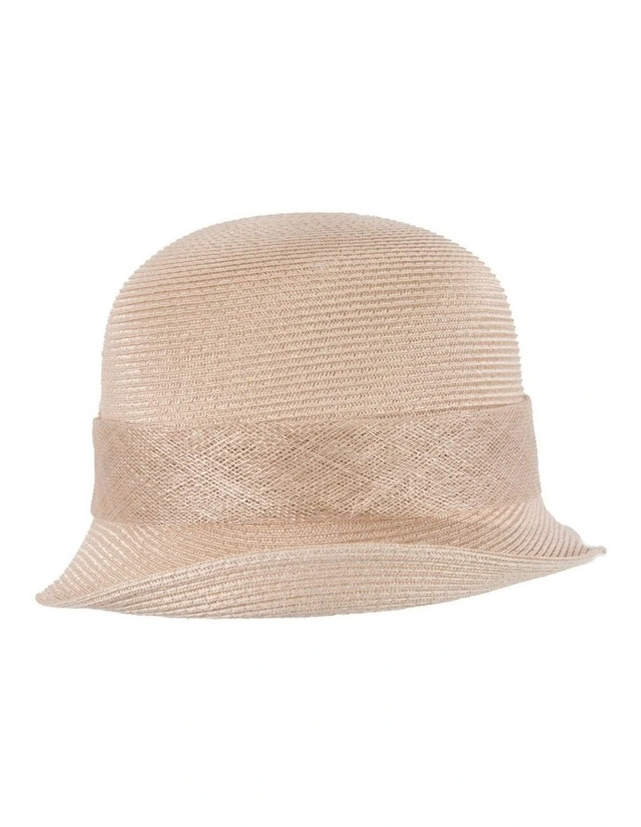 Max Alexander beige cloche hat with sinamay bow MA895BE image 3
