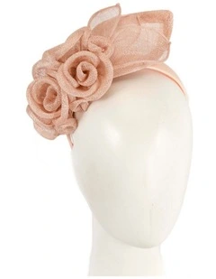 Max Alexander MA836NU large nude sinamay flower fascinator on headband