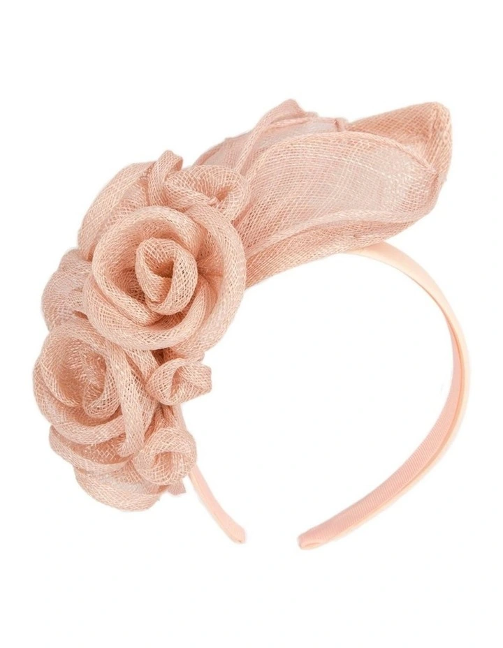 Max Alexander MA836NU large nude sinamay flower fascinator on headband image 2
