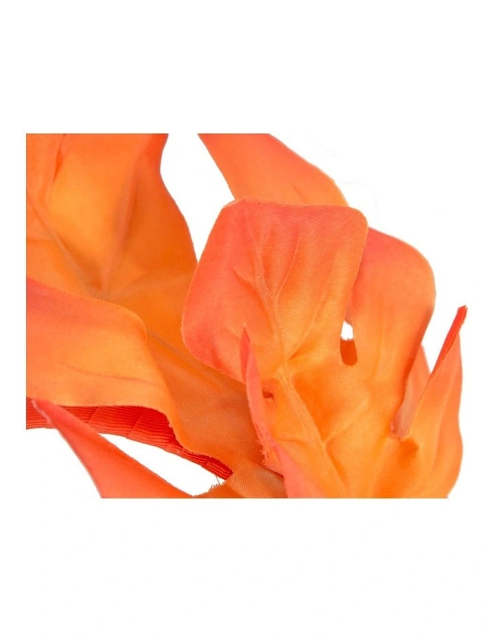 Max Alexander orange monstera leaf fascinator MA879OR image 3