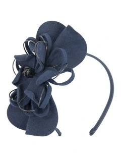 Felt Flower Racing Fascinator J357N in Navy