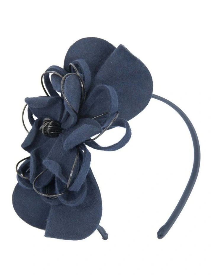 Max Alexander navy felt flower racing fascinator J357N image 2
