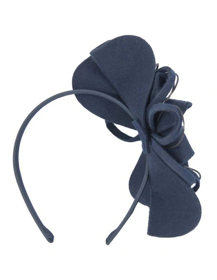 Max Alexander navy felt flower racing fascinator J357N image 3