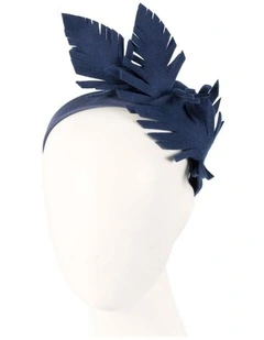 Max Alexander navy felt leafs winter racing fascinator J406N