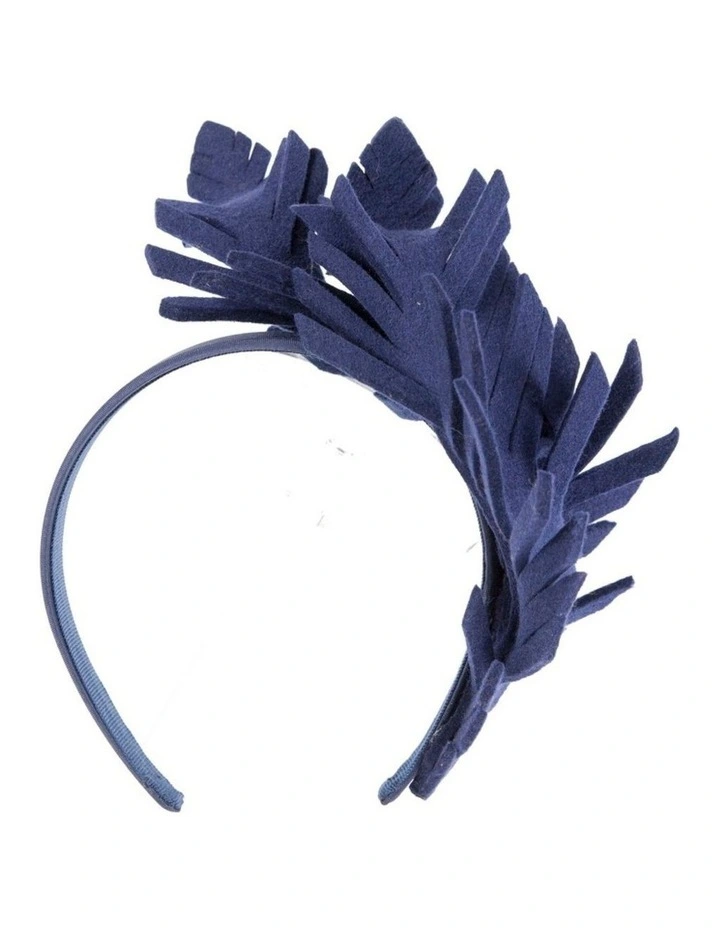 Max Alexander navy felt leafs winter racing fascinator J406N image 2