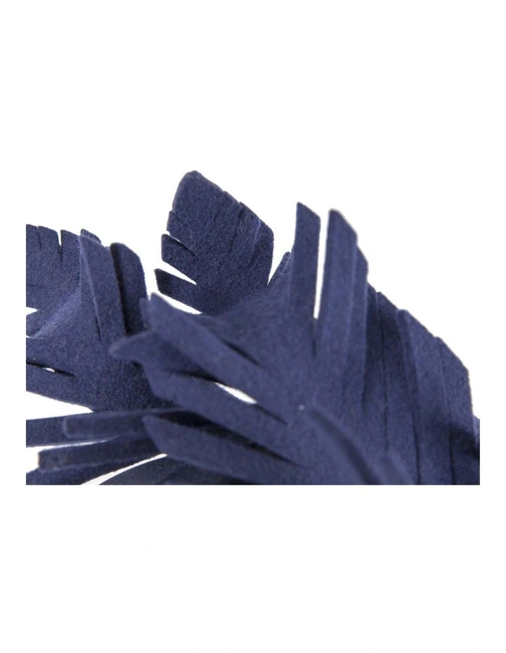 Max Alexander navy felt leafs winter racing fascinator J406N image 3