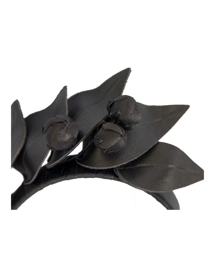 Max Alexander MA851B black sculptured faux leather headband fascinator image 3