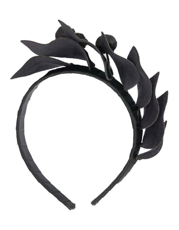 Max Alexander MA851B black sculptured faux leather headband fascinator image 4