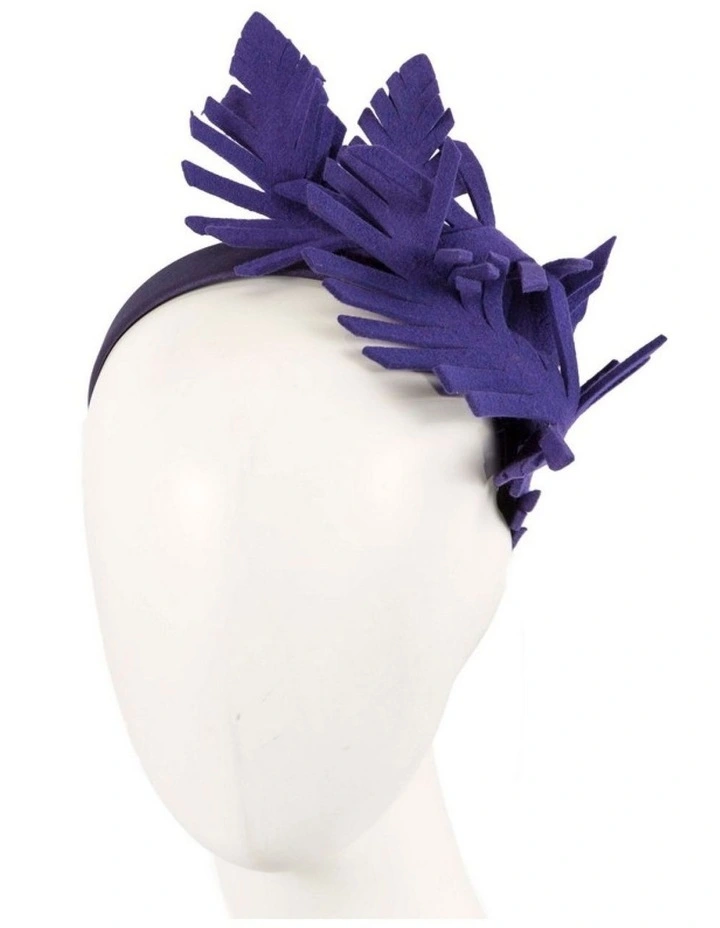 Max Alexander purple felt leaf winter racing fascinator J406PR image 1