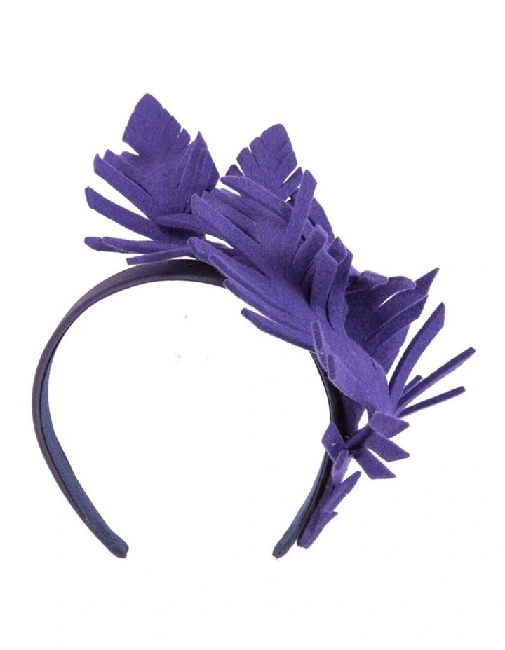 Max Alexander purple felt leaf winter racing fascinator J406PR image 2