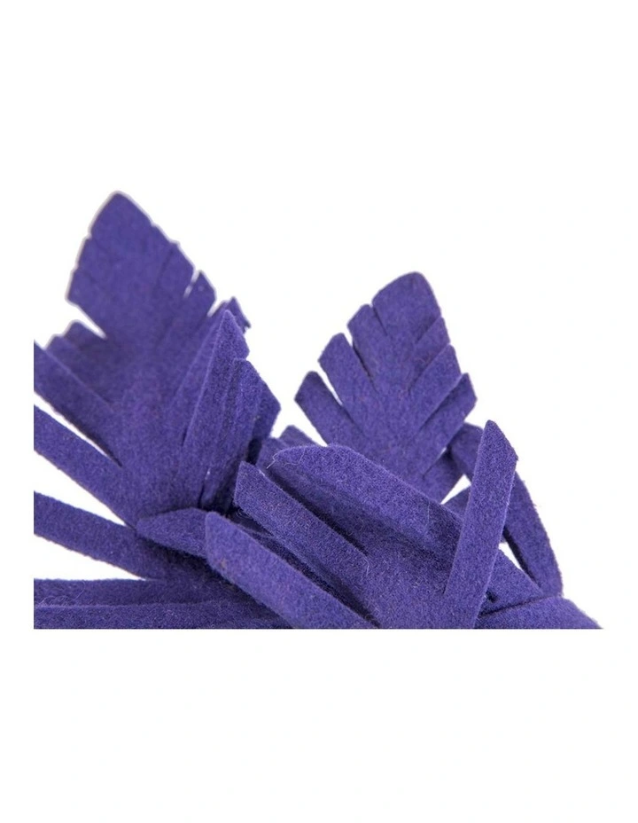 Max Alexander purple felt leaf winter racing fascinator J406PR image 3