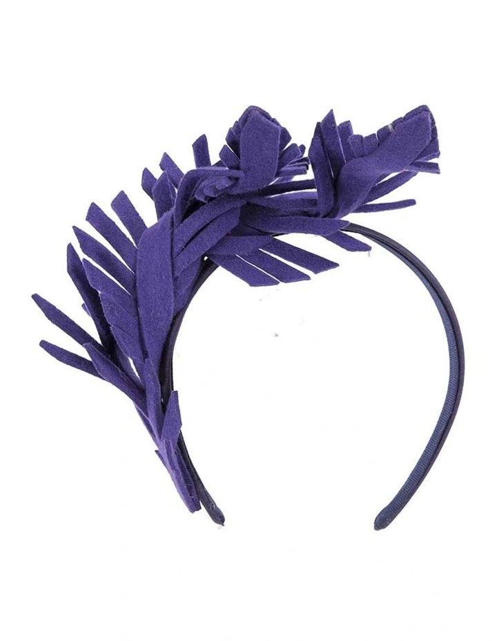 Max Alexander purple felt leaf winter racing fascinator J406PR image 4