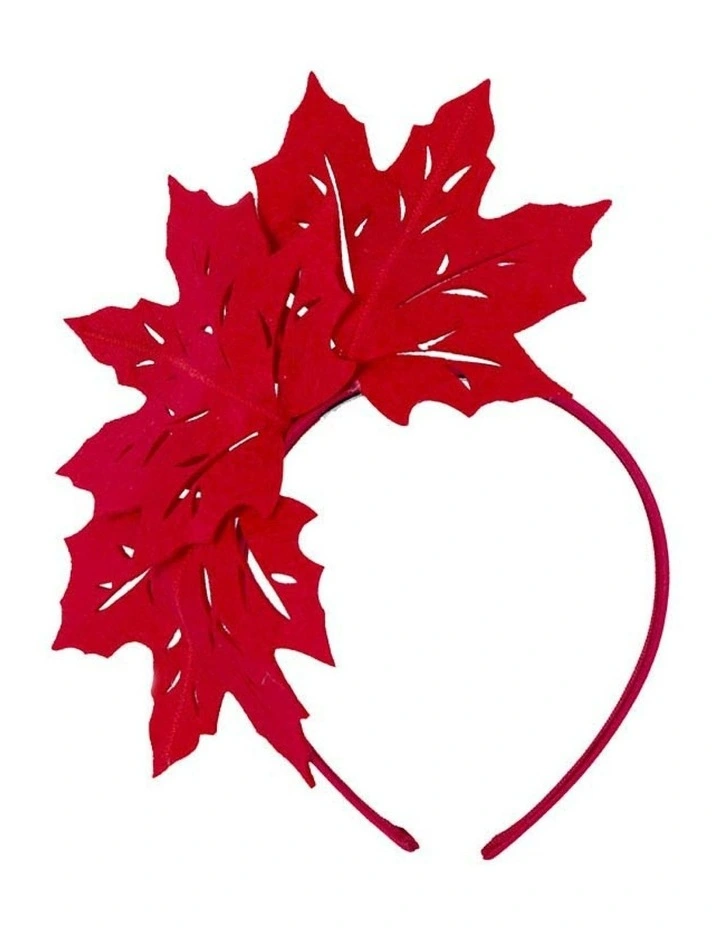 Max Alexander red laser-cut maple leaf fascinator headband MA757R image 2