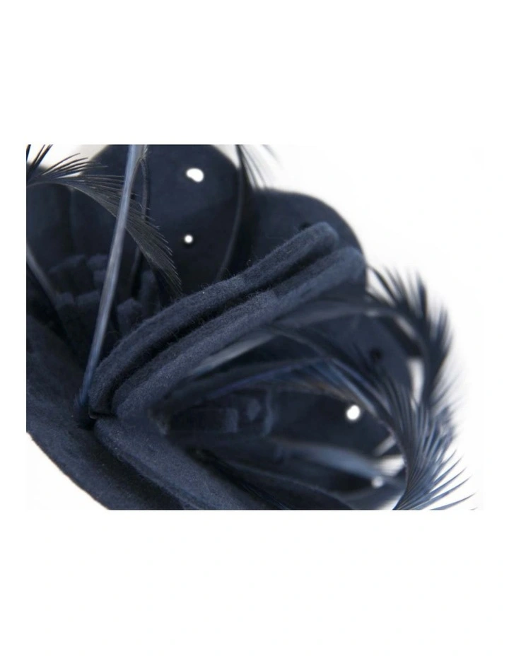 Max Alexander navy felt flower winter fascinator J361N image 3