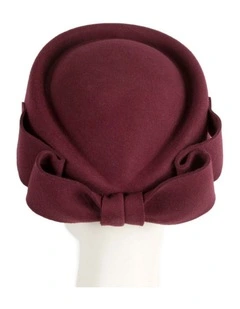 Max Alexander Wine Felt Pillbox Hat - Burgundy One Size J460W