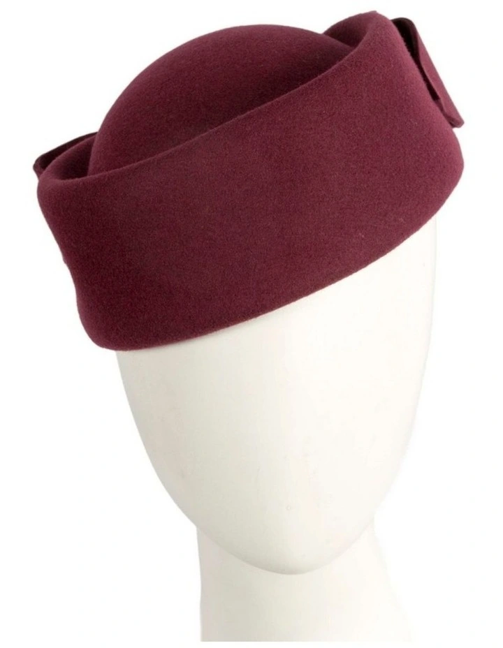 Max Alexander Wine Felt Pillbox Hat - Burgundy One Size J460W image 2