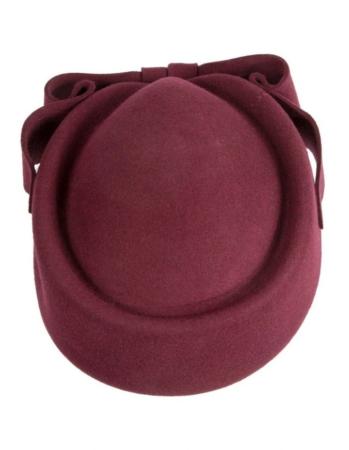 Max Alexander Wine Felt Pillbox Hat - Burgundy One Size J460W image 3