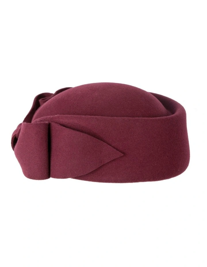 Max Alexander Wine Felt Pillbox Hat - Burgundy One Size J460W image 4