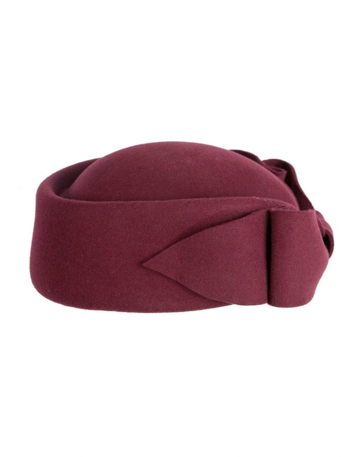 Max Alexander Wine Felt Pillbox Hat - Burgundy One Size J460W image 5