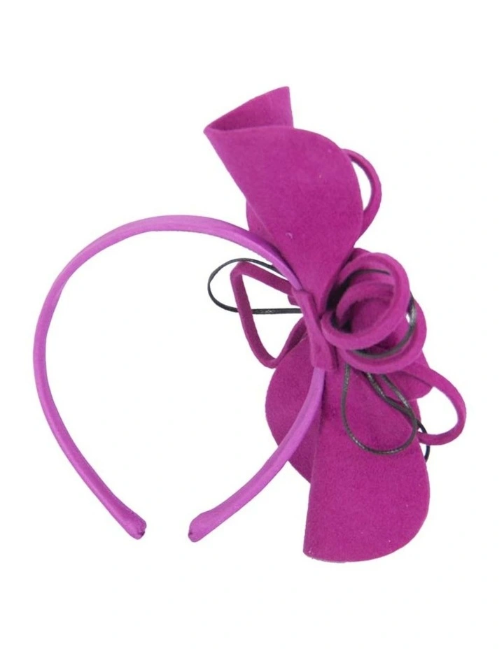 Max Alexander fuchsia felt flower racing fascinator J357F image 3