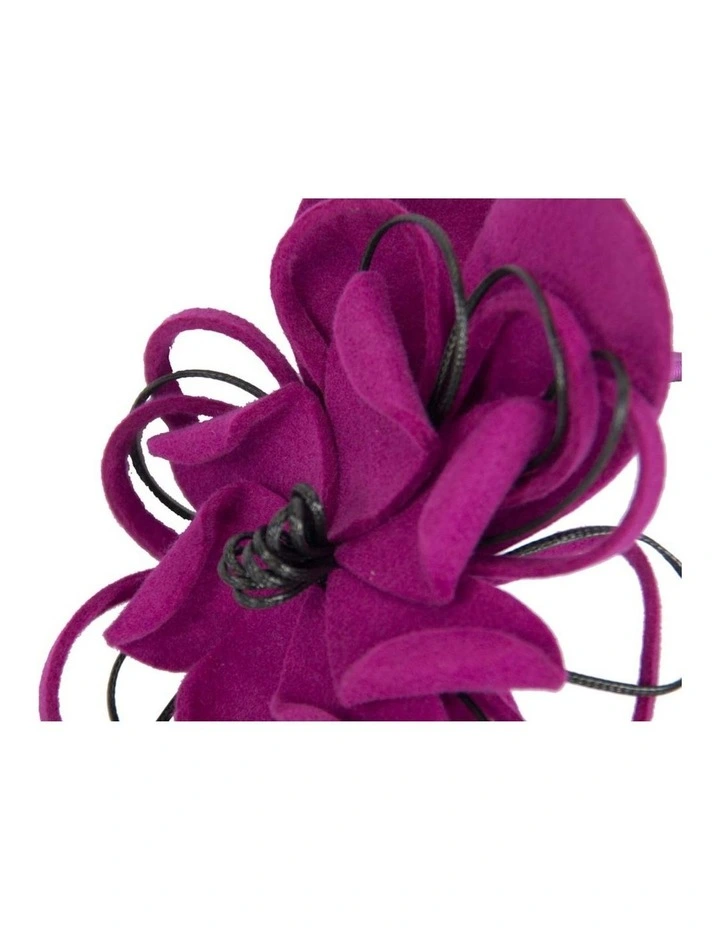 Max Alexander fuchsia felt flower racing fascinator J357F image 4