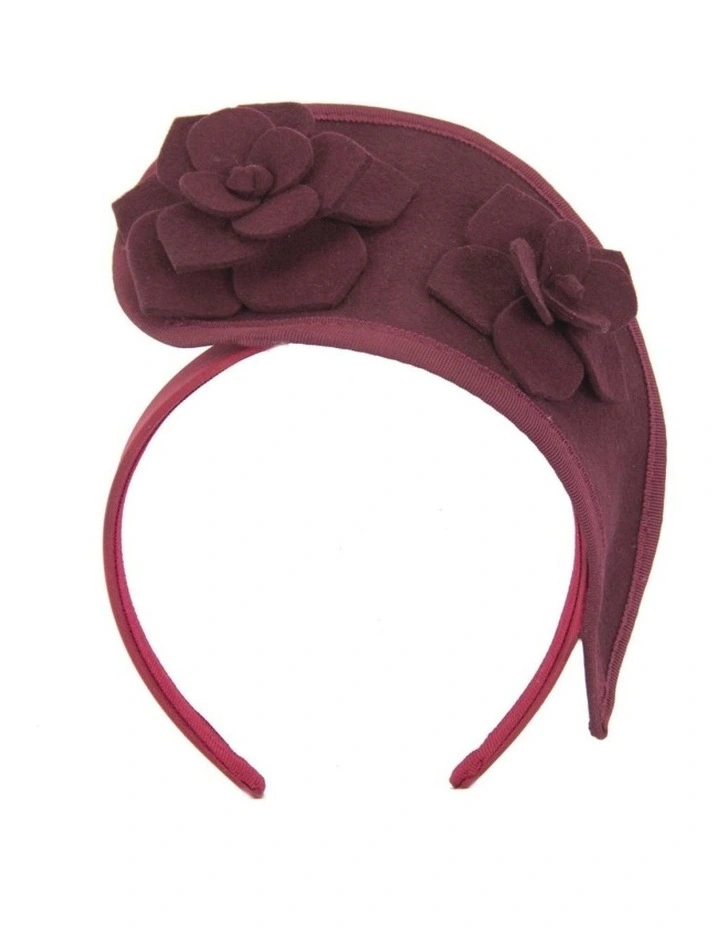 Max Alexander wine tall winter racing crown fascinator J354W image 2