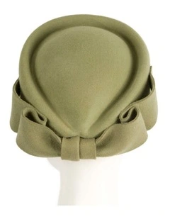 Max Alexander Olive Felt Pillbox Hat - Classic Racing Style J460OL