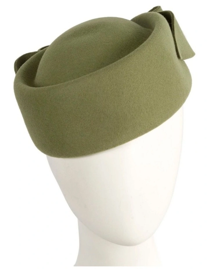 Max Alexander Olive Felt Pillbox Hat - Classic Racing Style J460OL image 2