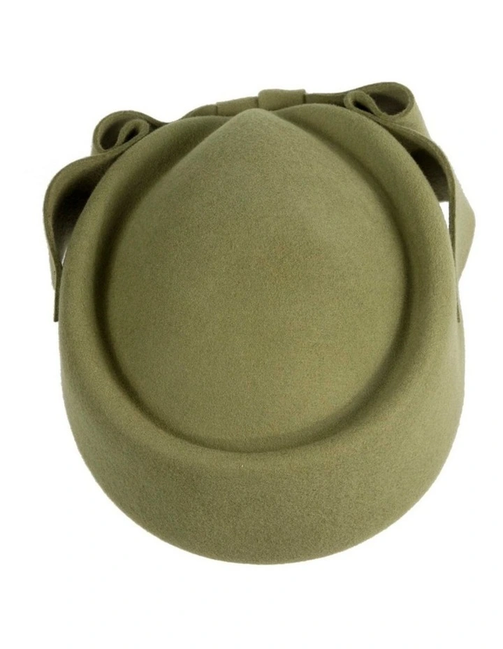 Max Alexander Olive Felt Pillbox Hat - Classic Racing Style J460OL image 3