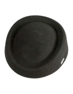 Classic Stewardess Felt Pillbox Hat J463B in Black