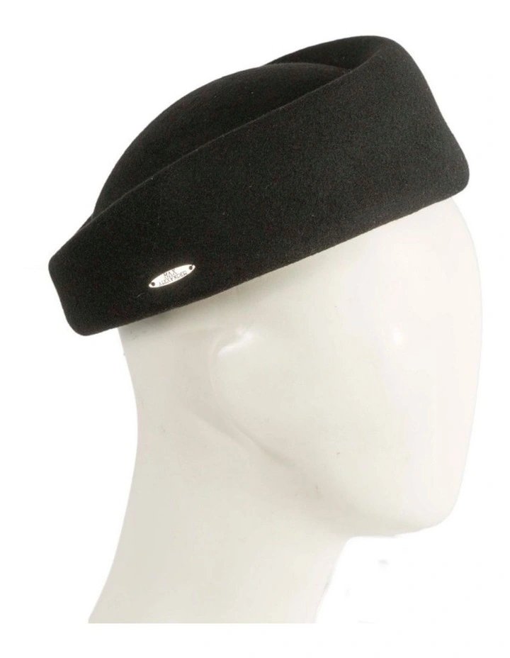 Max Alexander Classic Stewardess Black Felt Pillbox Hat J463B image 2