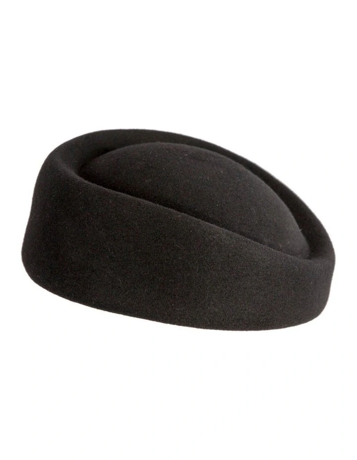 Max Alexander Classic Stewardess Black Felt Pillbox Hat J463B image 4