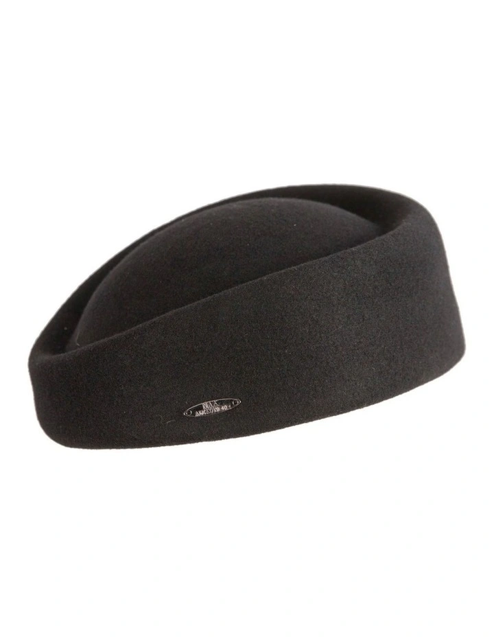 Max Alexander Classic Stewardess Black Felt Pillbox Hat J463B image 5