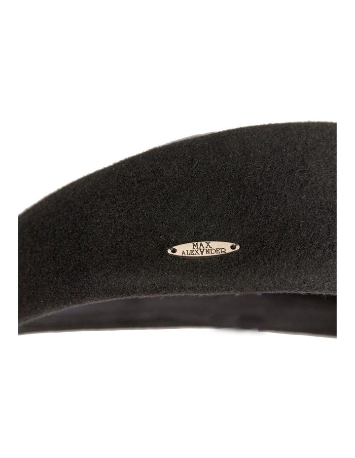 Max Alexander Classic Stewardess Black Felt Pillbox Hat J463B image 6