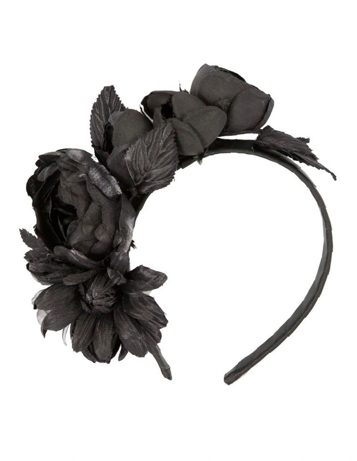 Max Alexander Black Flower Headband MA883B image 2