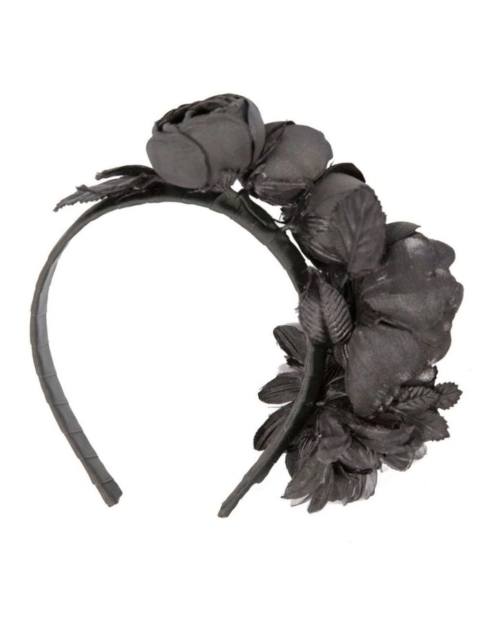 Max Alexander Black Flower Headband MA883B image 4