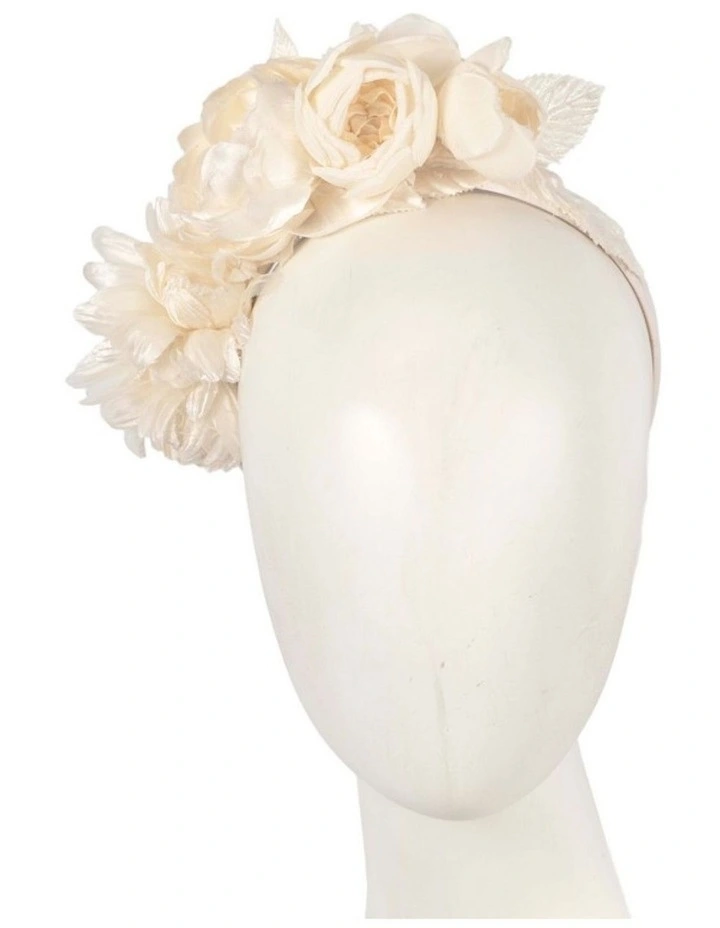Max Alexander Ivory Cream Flower Headband MA883C image 1