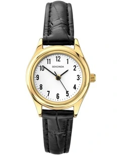 Classic 26mm Leather Gold Watch