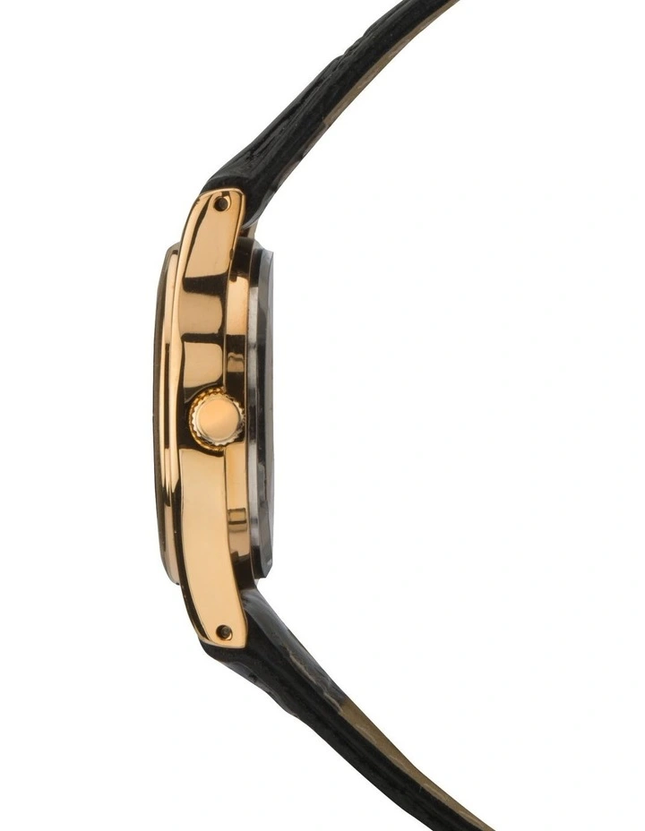 Classic 26mm Leather Gold Watch image 2