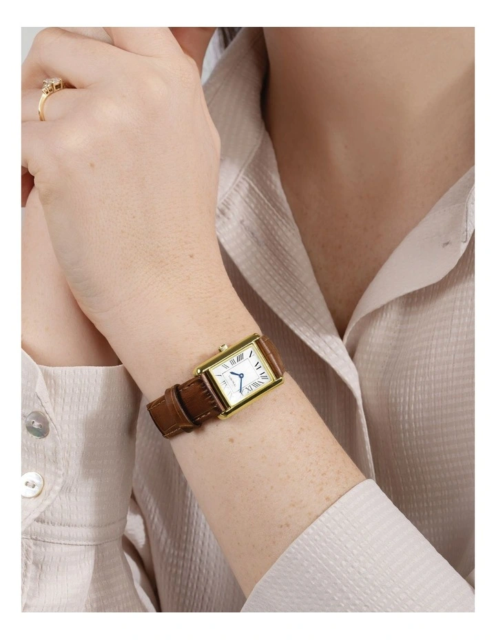 Colette 22x29mm Leather Gold Watch image 2
