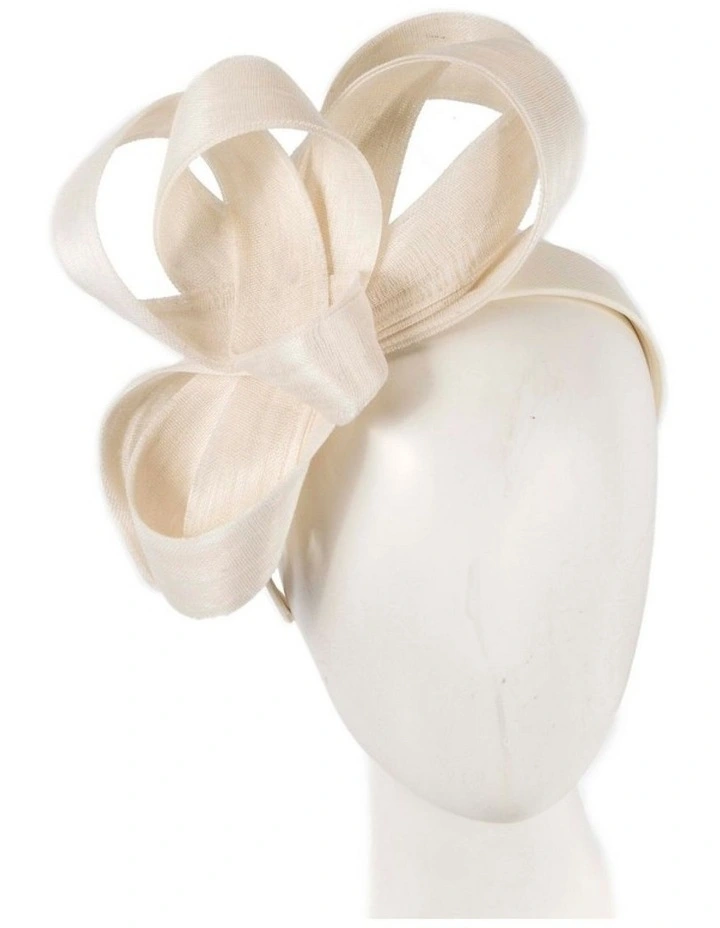 Abaca Loops S288C Racing Fascinator in Cream image 2
